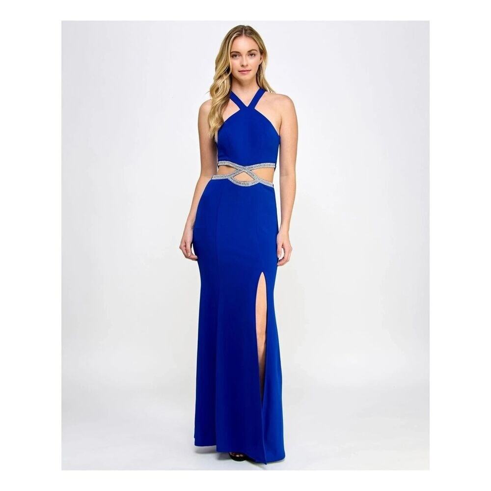 Speechless Womens Blue Unlined Sleeveless Sheath Dress‎ Size 7, NWT
